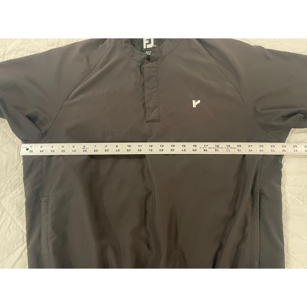 00143 - FootJoy Golf Pullover Windbreaker Dark Gray Mens Medium 1/4 Snap - Picture 8 of 15